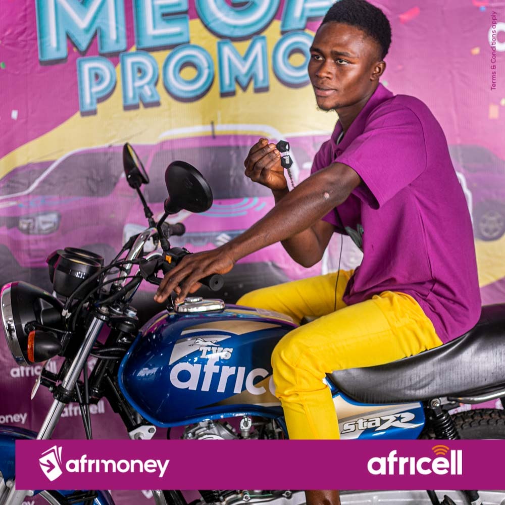 23-Year-Old Ibrahim Kargbo Wins Mega Promo TVS Motorbike
